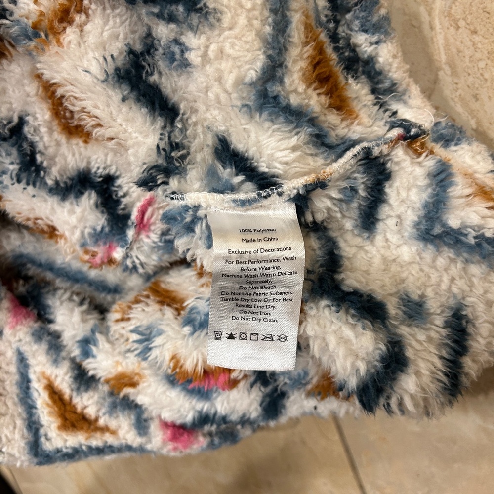 Eddie Bauer Soft Plush Extra Warm Quarter Zip Multicolor Pullover Sweatshirt - Picture 8 of 8